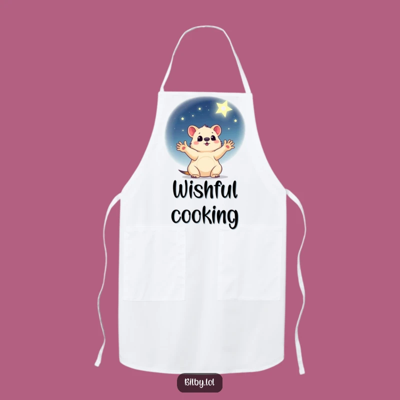 Funny Reaching Marsupial Apron: Celestial Chef Pouch, Aspirational Funny Gift!
