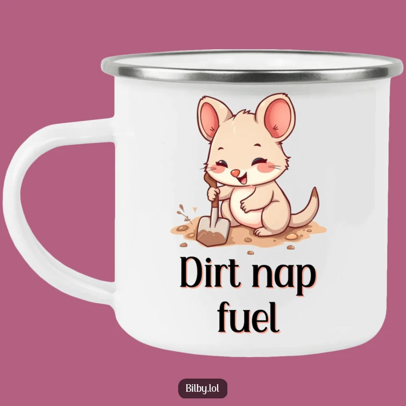 Funny Marsupial Digging Camping Mug: Sturdy Fuzzy Friend for Outdoor Laughs, Great Funny Gift!