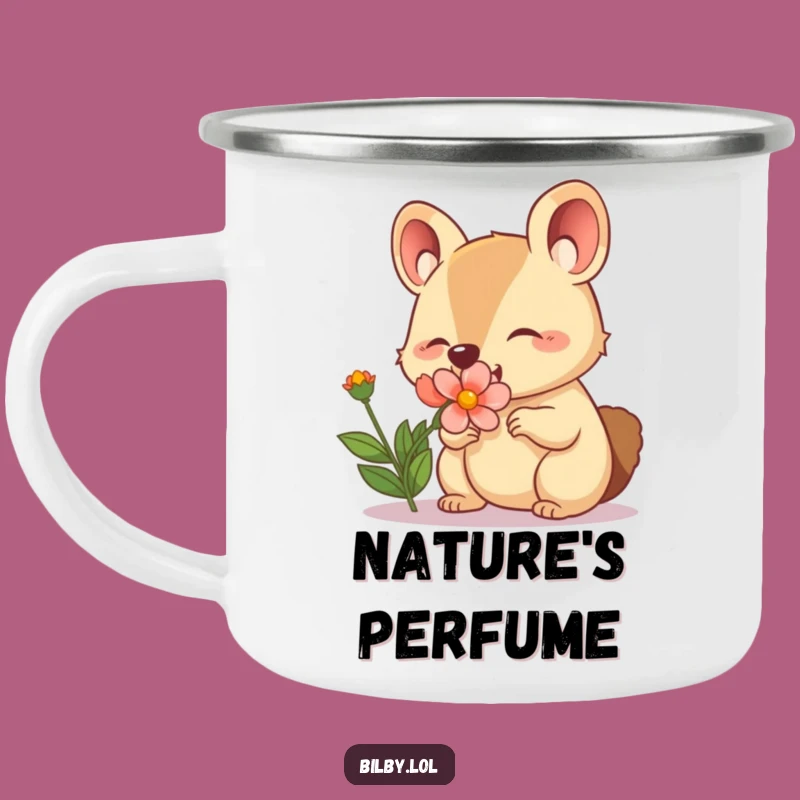 Funny Sniffing Marsupial Camping Mug: Nature Lover's Brew Cup, Perfect Funny Gift!