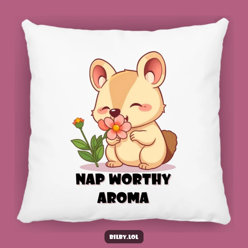 Funny Sniffing Marsupial Pillow: Cozy Flower Sniffer for Comfy, Cheerful Moments!