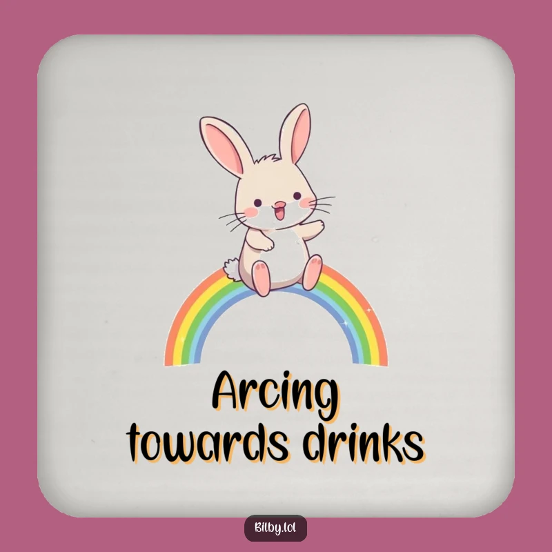 Funny Rainbow Bilby Drink Coaster - Protect Surfaces with Magical Flair Gift