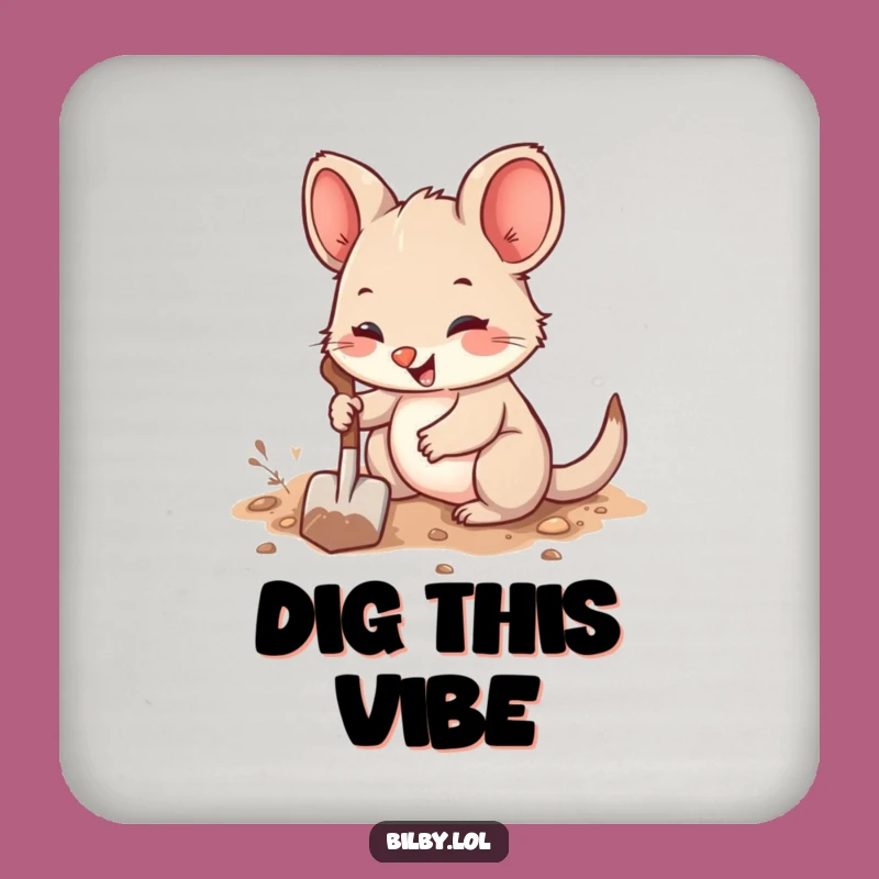 Funny Marsupial Digging Coaster: Protect Surfaces with Cute Fuzzy Friend, Unique Funny Gift!