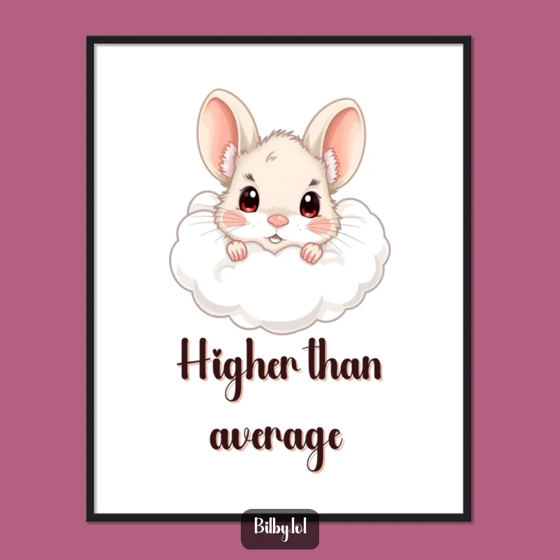 Funny Bilby Cloud Poster - Charming Wall Art for Curious Minds Gift