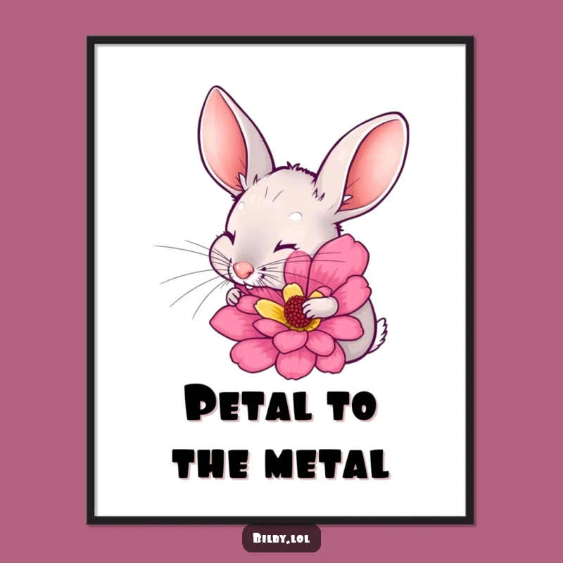 Funny Bilby Flower Poster - Vibrant Wall Art for Nature Lovers Gift