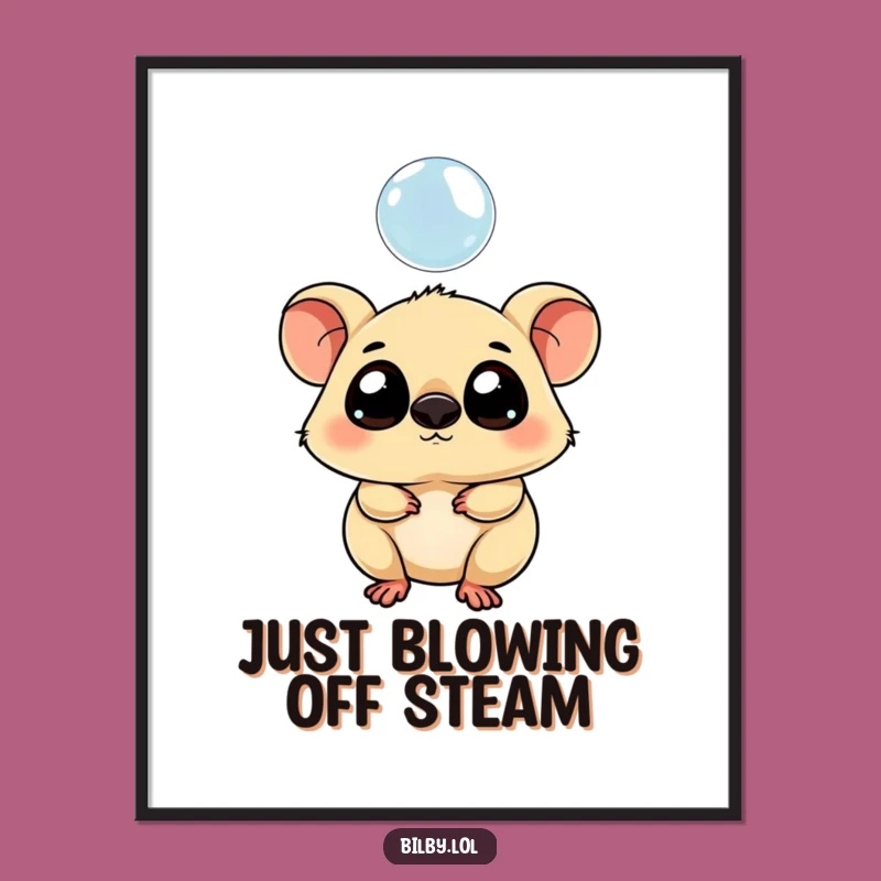 Free Printable Wall Art: Curious Bubble Marsupial, Funny Downloadable Decor