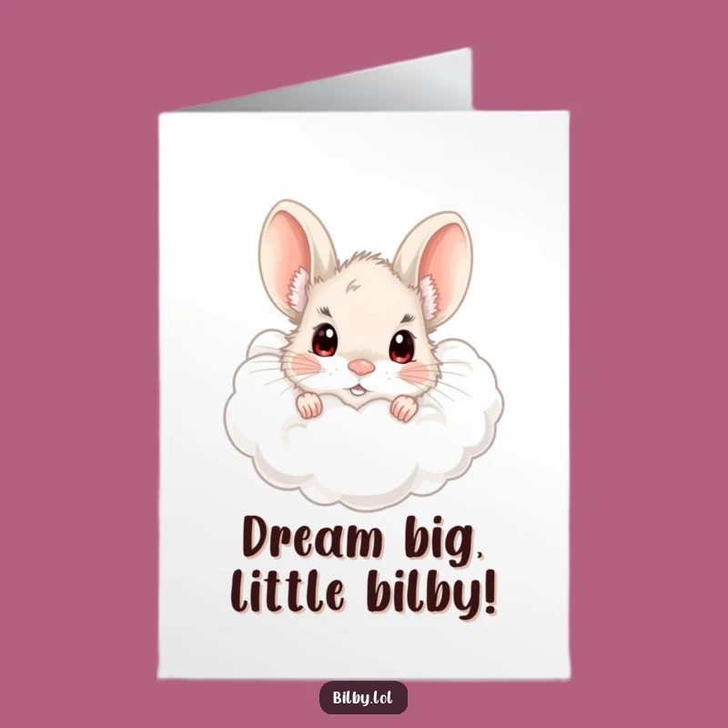 Free Printable Bilby Birthday Card - Funny Fluffy Cloud Downloadable Gift