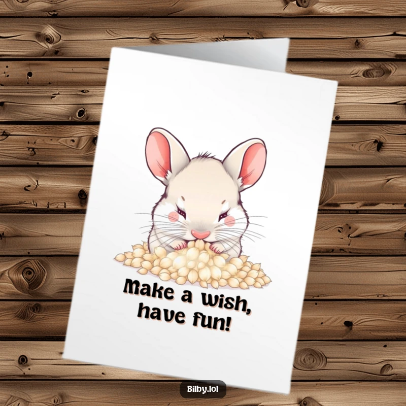 Funny Free Printable Bilby Birthday Card: Bilby burying its nose in dandelion seeds, perfect downloadable gift.
