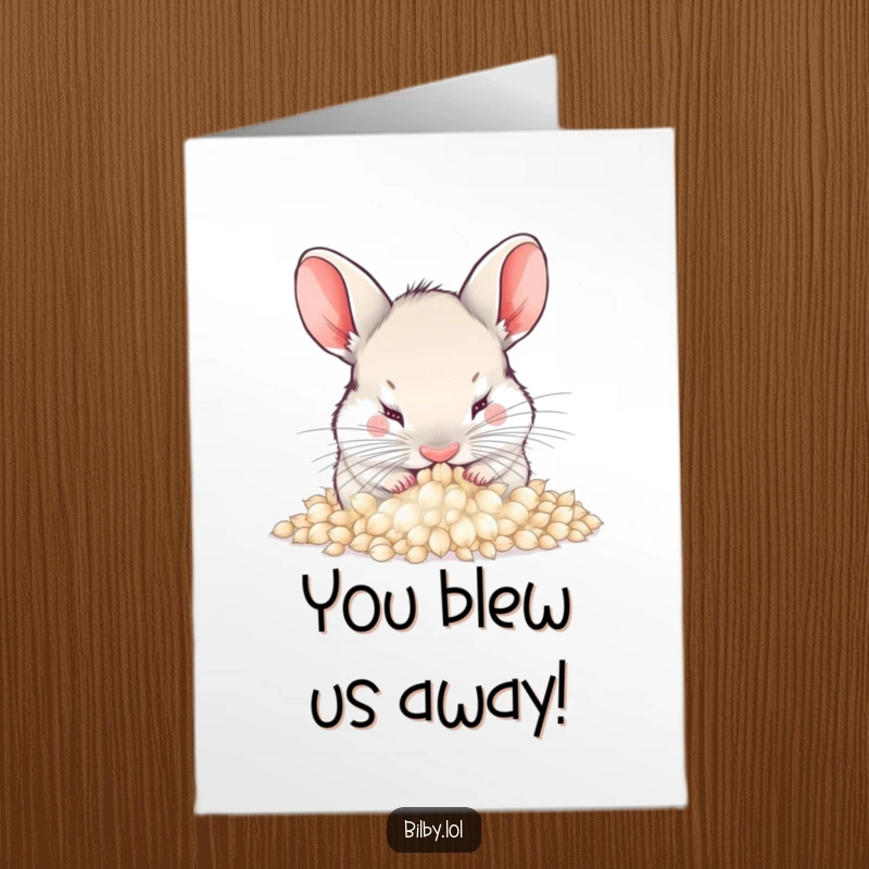 Funny Free Printable Bilby Congratulations Card: Bilby burying nose in dandelion seeds, perfect DIY card.