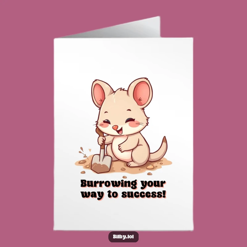 Free Printable Congratulations Card: Joyful Marsupial Digging, Downloadable Celebration Gift