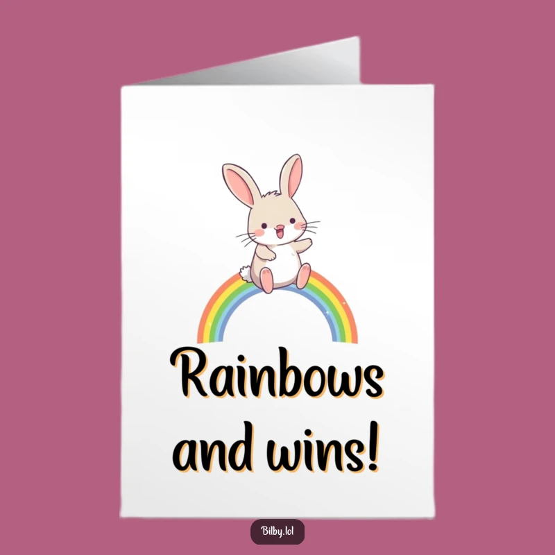 Free Printable Bilby Rainbow Congrats Card - Funny Hopping Downloadable Surprise