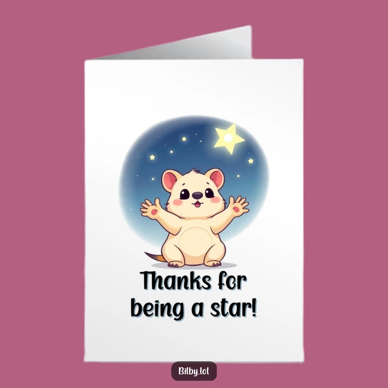 Free Printable Thank You Card: Starry Marsupial Thanks, Funny Downloadable Gift