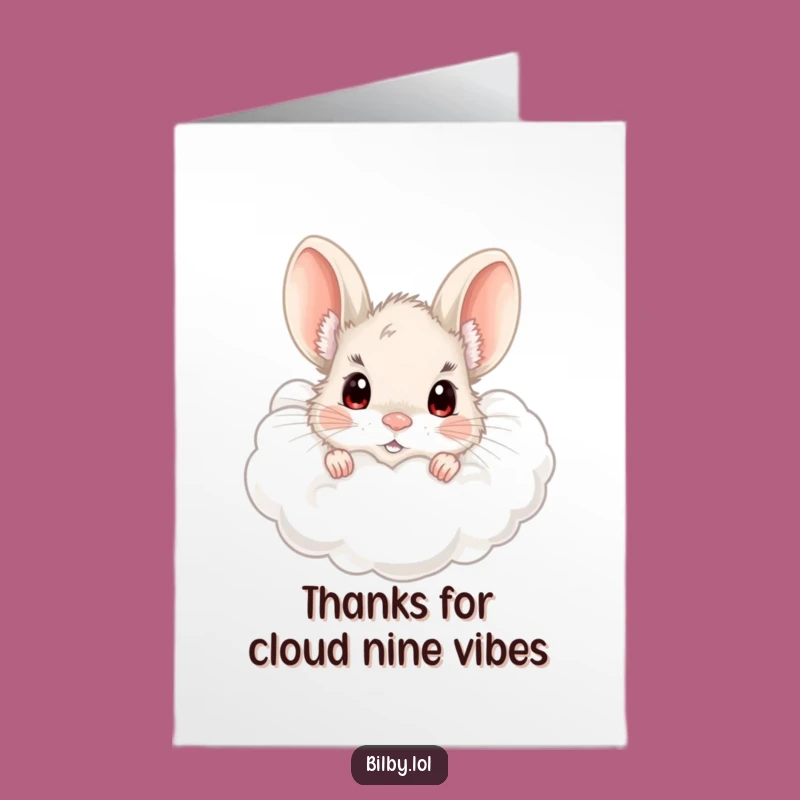 Free Printable Bilby Thank You Card - Funny Fluffy Cloud Downloadable Gratitude