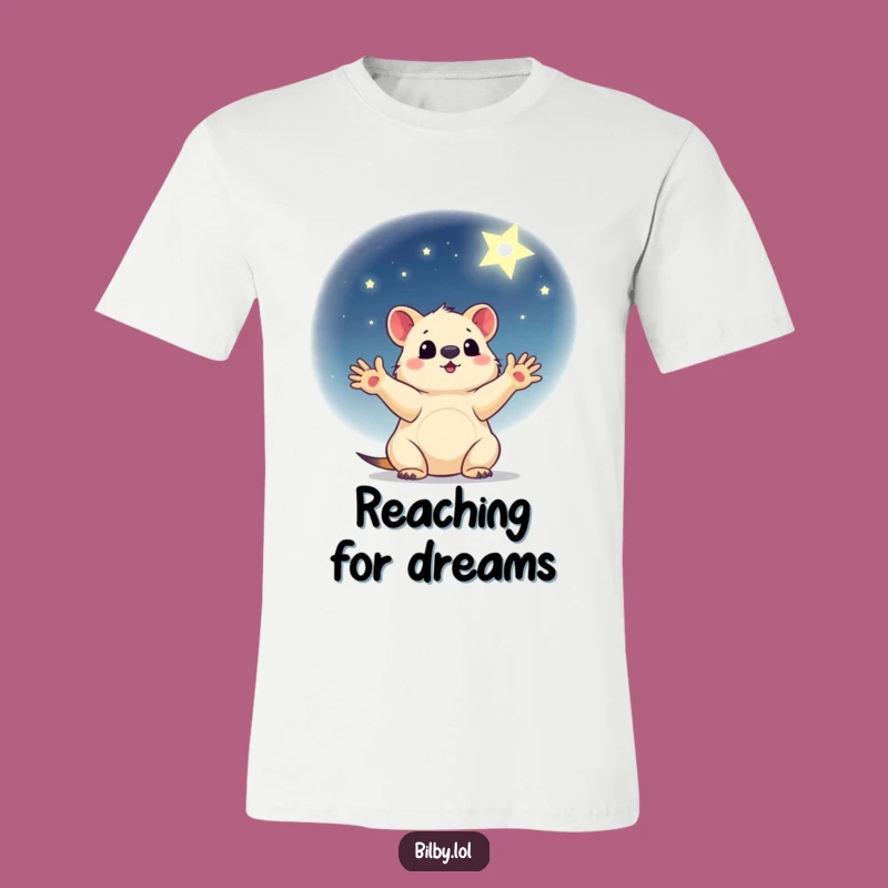 Funny Reaching Marsupial T-Shirt: Paws for Stars, Celestial Funny Gift!