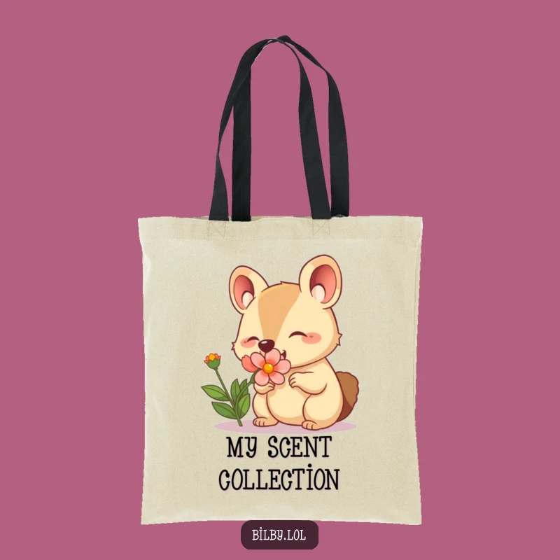 Funny Sniffing Marsupial Tote Bag: Cute Nose & Flower Pouch, Practical Funny Gift!