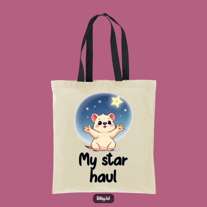 Funny Reaching Marsupial Tote Bag: Star Chaser Pouch, Celestial Funny Gift!